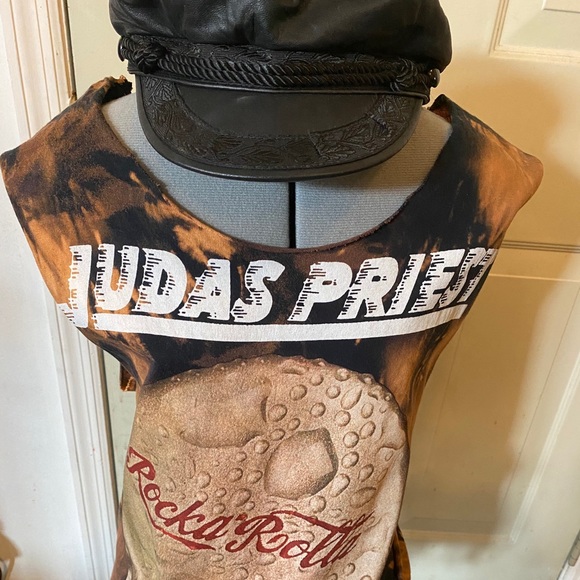 Custom Bleach Distress Judas Priest Rocka Rolla T - Picture 4 of 8